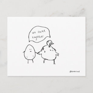 chicken and the egg postcard