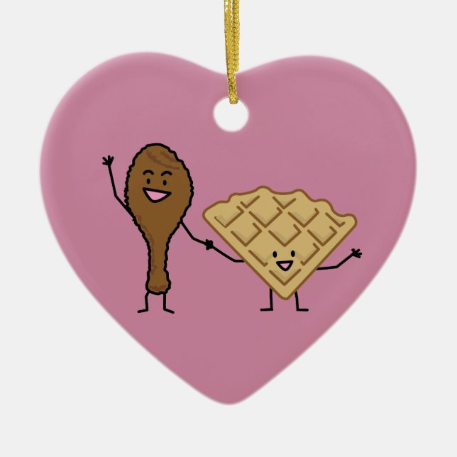 Chicken and Waffles American & Southern Cooking Ceramic Ornament (Front)