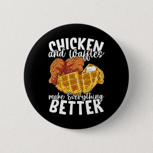 Chicken And Waffles Brunch Food Funny 6 Cm Round Badge
