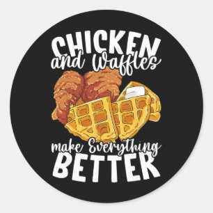 Chicken And Waffles Brunch Food Funny Classic Round Sticker