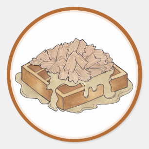 Chicken and Waffles Pennsylvania Dutch Amish Food Classic Round Sticker