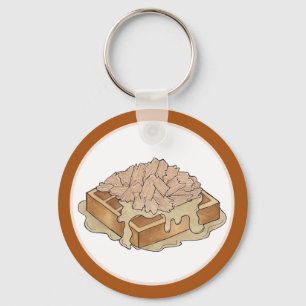 Chicken and Waffles Pennsylvania Dutch Amish Food Key Ring