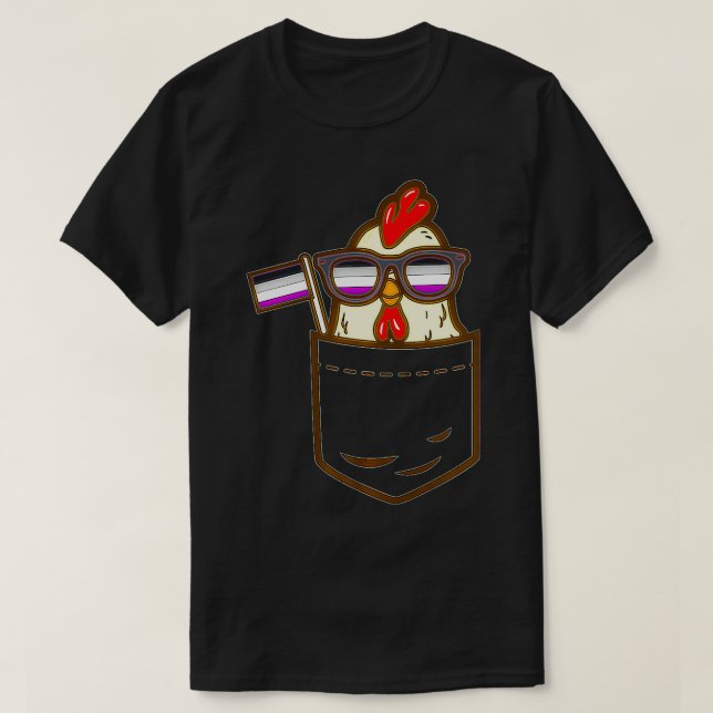 Chicken Animal Pocket Farm LGBTQ Aseual Flag Ace P T-Shirt (Design Front)