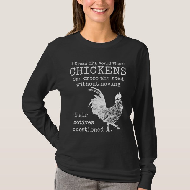 Chicken Animals e Cool Fitted Scoop  T-Shirt (Front)