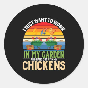 Chicken Art And Hangout With My Chickens Classic Round Sticker