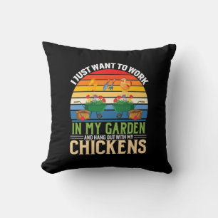 Chicken Art And Hangout With My Chickens Cushion