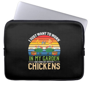 Chicken Art And Hangout With My Chickens Laptop Sleeve
