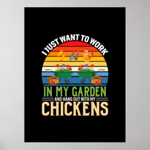 Chicken Art And Hangout With My Chickens Poster