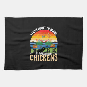 Chicken Art And Hangout With My Chickens Tea Towel