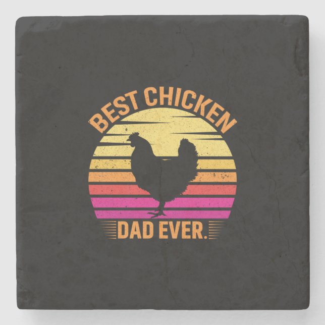 Chicken Art Best Chicken Stone Coaster (Front)
