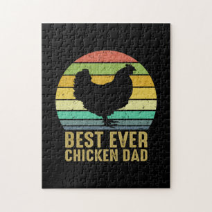 Chicken Art Best Ever Chicken Dad Jigsaw Puzzle