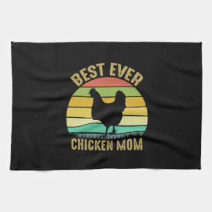 Chicken Art Best Ever Chicken Mum Tea Towel