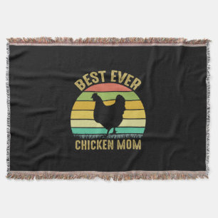 Chicken Art Best Ever Chicken Mum Throw Blanket