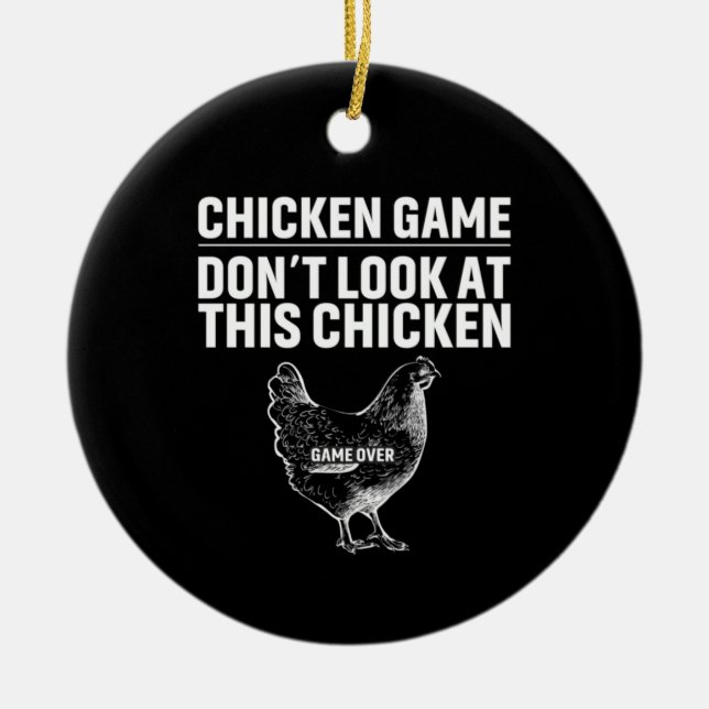 Chicken Art Chicken Game Ceramic Ornament (Front)
