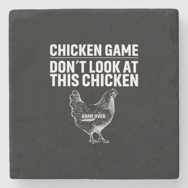 Chicken Art Chicken Game Stone Coaster (Front)
