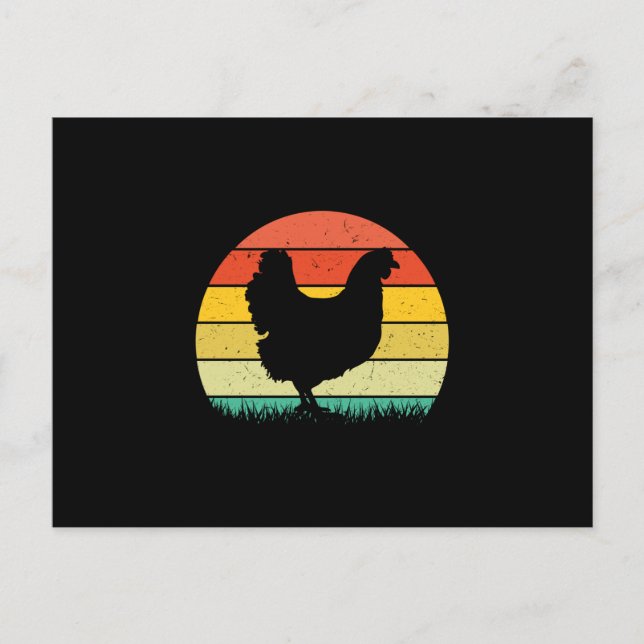Chicken Art Chicken Retro Vintaage Postcard (Front)