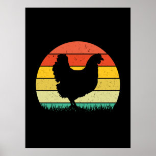 Chicken Art Chicken Retro Vintaage Poster