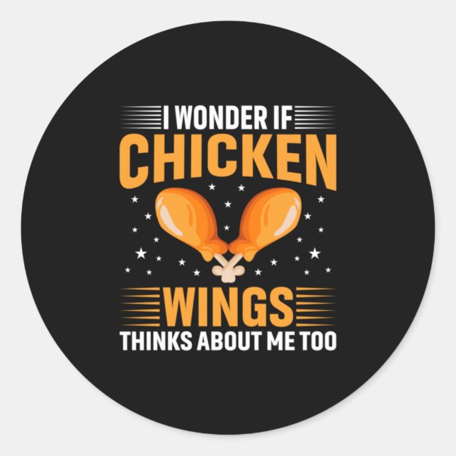Chicken Art Chicken Wing Classic Round Sticker (Front)