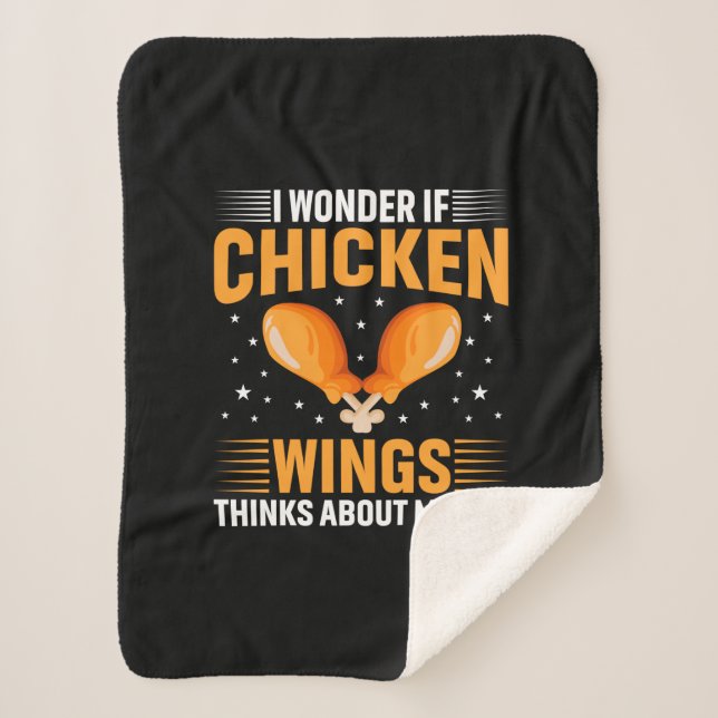 Chicken Art Chicken Wing Sherpa Blanket (Front)