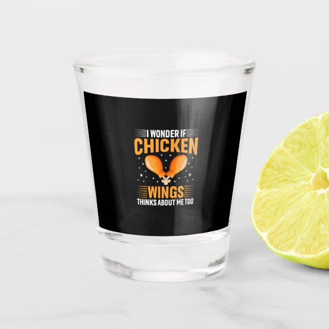 Chicken Art Chicken Wing Shot Glass (Front)