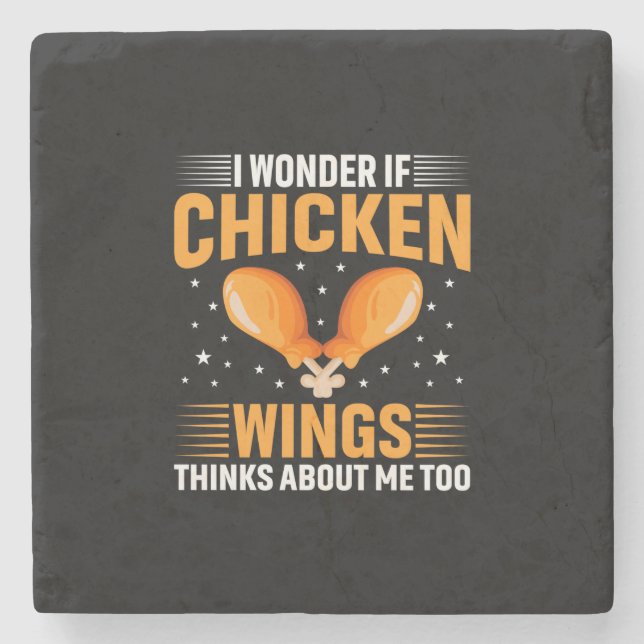 Chicken Art Chicken Wing Stone Coaster (Front)