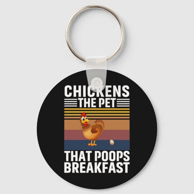 Chicken Art Chickens The Pet Key Ring (Front)