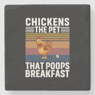Chicken Art Chickens The Pet Stone Coaster