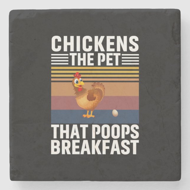 Chicken Art Chickens The Pet Stone Coaster (Front)