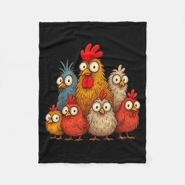 Chicken Art Crazy Chicken For Men Women Kid Boy Fa Fleece Blanket (Front)