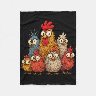 Chicken Art Crazy Chicken Gifts For Men Women Kid Fleece Blanket