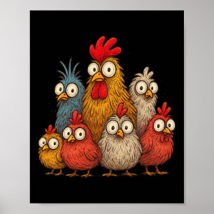 Chicken Art Crazy Chicken Gifts For Men Women Kid Poster