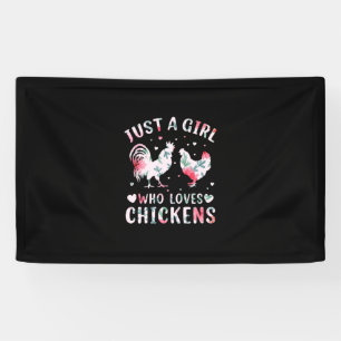 Chicken Art Girl Who Loves Chickens Banner