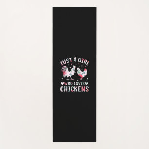 Chicken Art Girl Who Loves Chickens Yoga Mat