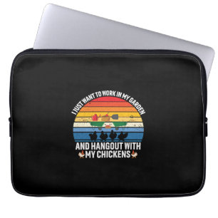 Chicken Art Hangout With My Chickens Laptop Sleeve