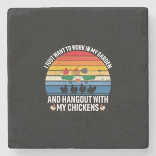 Chicken Art Hangout With My Chickens Stone Coaster