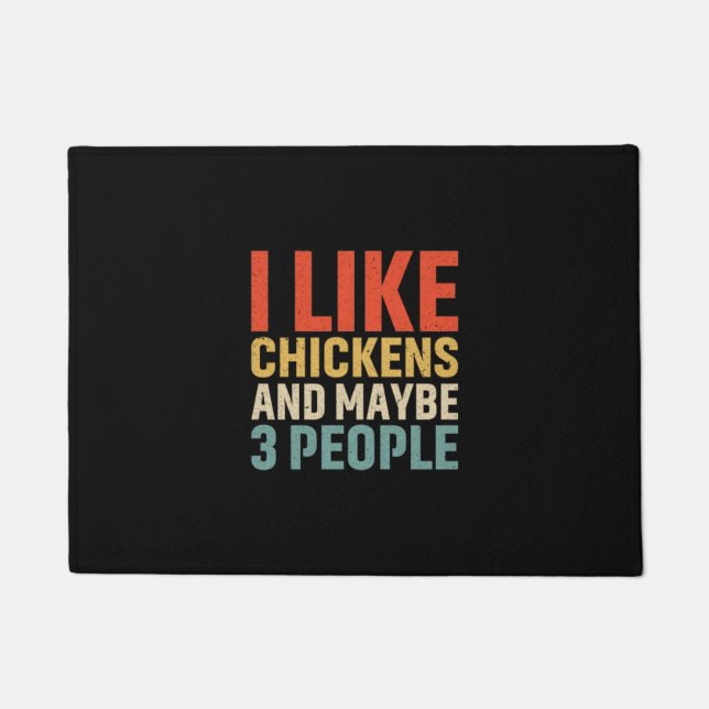 Chicken Art I Like Chickens Doormat (Front)