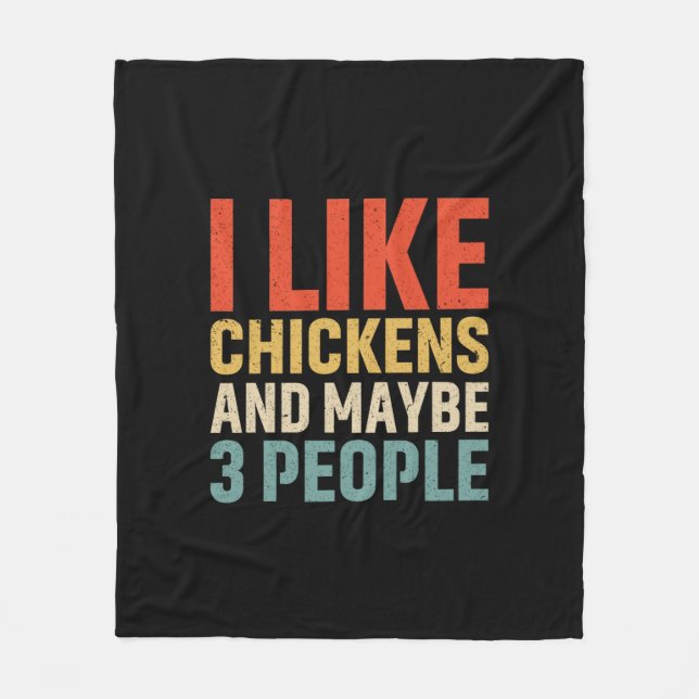 Chicken Art I Like Chickens Fleece Blanket (Front)