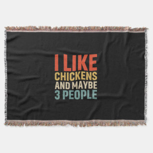 Chicken Art I Like Chickens Throw Blanket