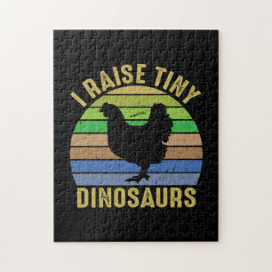 Chicken Art I Raise Tiny Dinosaurs Jigsaw Puzzle