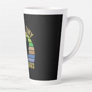 Chicken Art I Raise Tiny Dinosaurs Latte Mug