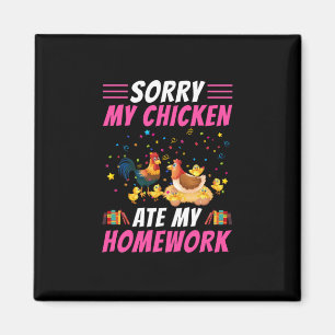 Chicken Art My Chicken Ate My Homework Magnet