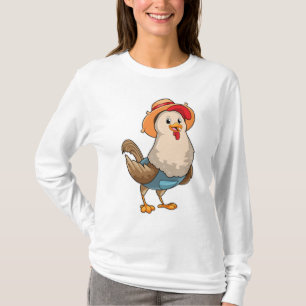 Chicken as Farmer with Hat T-Shirt