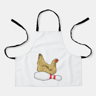 Chicken at Bowling with Bowling pin Apron