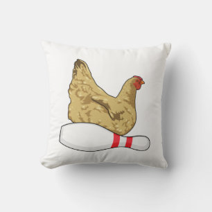 Chicken at Bowling with Bowling pin Cushion