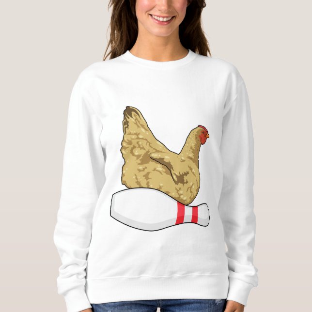 Chicken at Bowling with Bowling pin Sweatshirt (Front)
