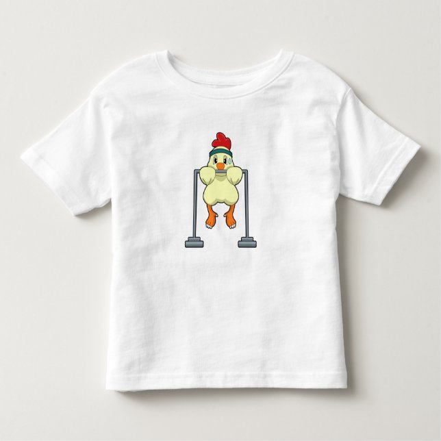 Chicken at Fitness Pull-ups Toddler T-Shirt (Front)