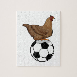 Chicken at Soccer Sports Jigsaw Puzzle