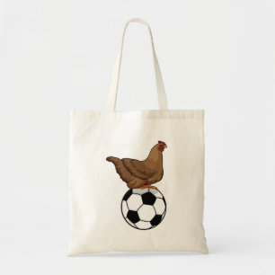 Chicken at Soccer Sports Tote Bag