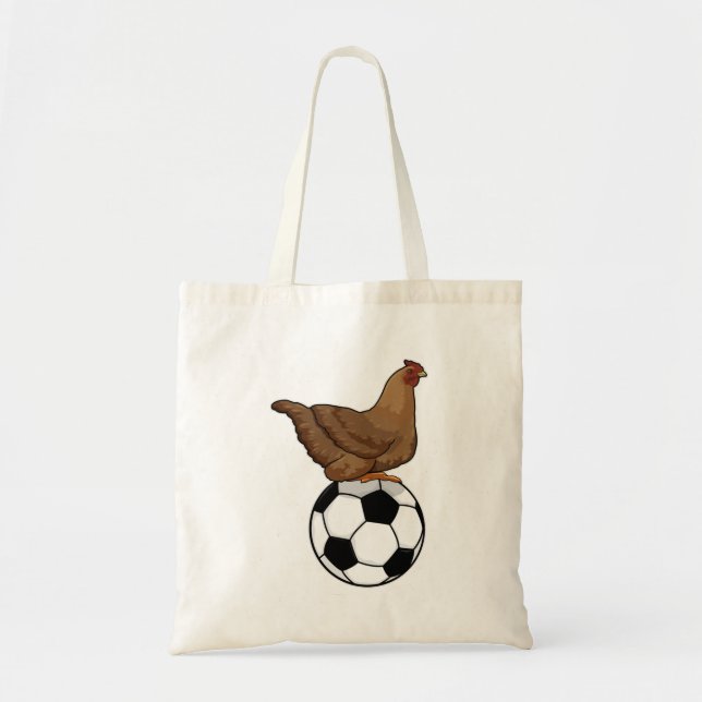 Chicken at Soccer Sports Tote Bag (Front)