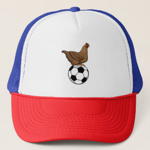 Chicken at Soccer Sports Trucker Hat